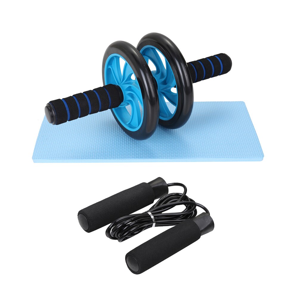 5in1 AB Wheel Roller Kit Push-ups Stands Abdominal Press Wheel Pro w/ Push-UP Bar Jump Rope Knee Pad abs workout for Home Gym: Type D 3