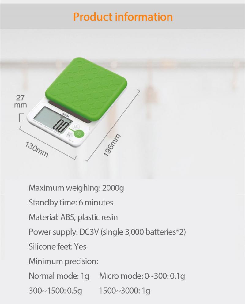 Kitchen Scales TANITA Food Scale Electronic Scale KD-192 (green) Measuring Tools Scales Kitchen Dining Bar Home
