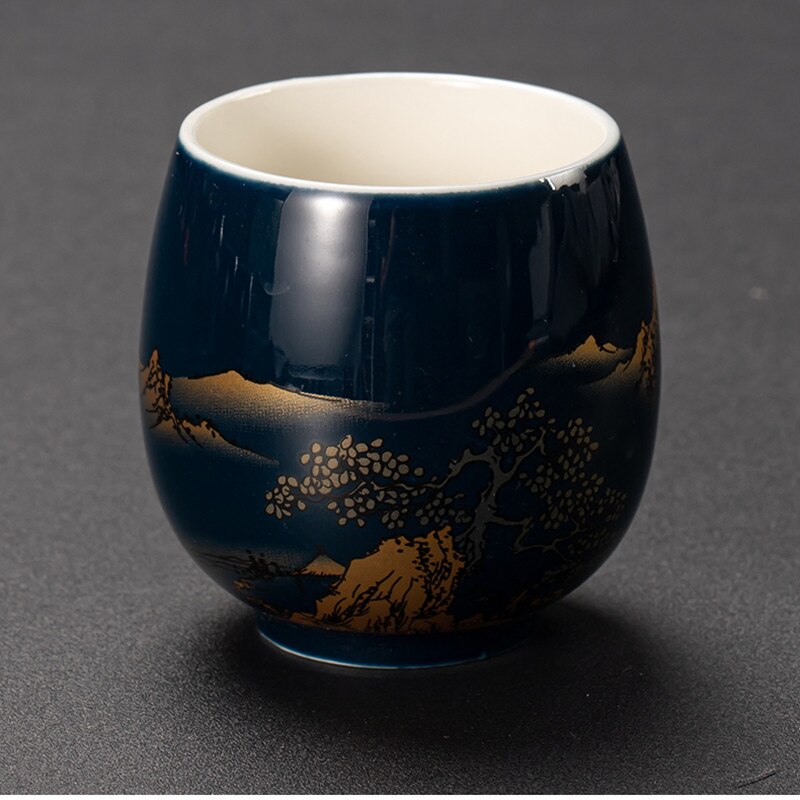 Blue ceramic tea cup porcelain drinkware teacup Hand-painted Ceramic Teacup Home Office Porcelain