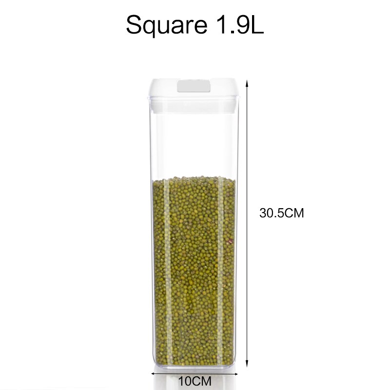 Food storage tank Purchase Food storage container Acrylic kitchen storage multigrain storage jar transparent sealed kitchen jars: Square 1.9L