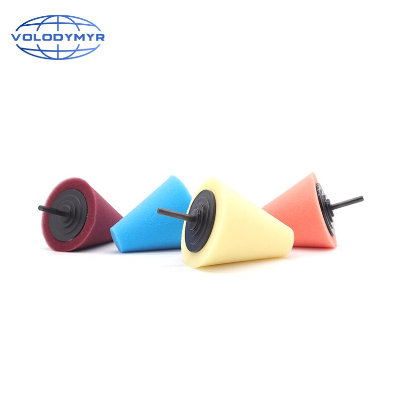 Almohadilla pulidora en forma de cono, almohadillas de pulido de 3 pulgadas para piezas irregulares, funciona con pulidor de cera, taladro eléctrico, esponja de pulido de coche