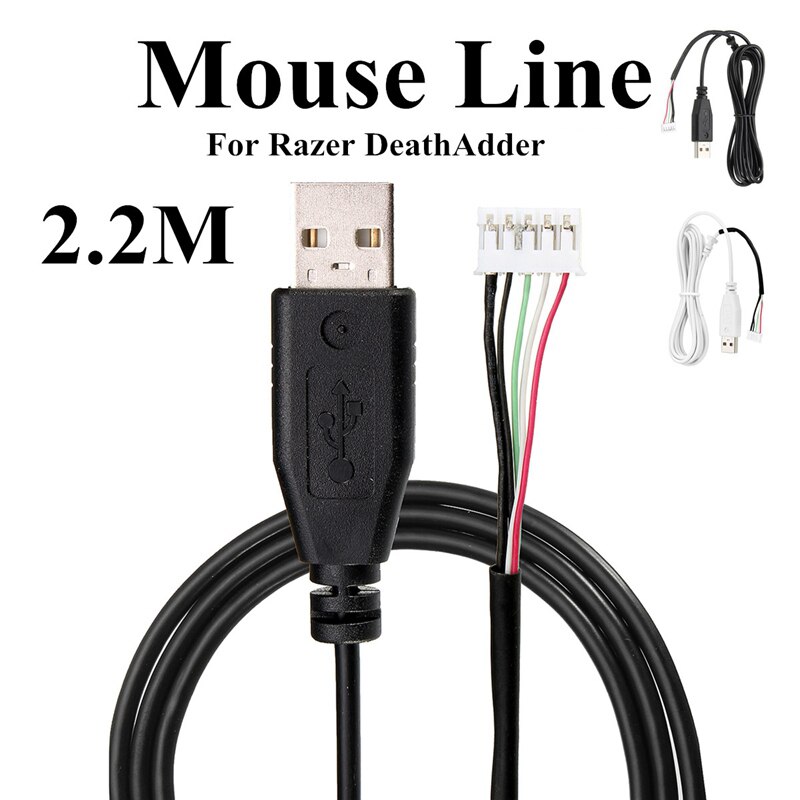 Gaming muis usb muiskabel vervangende draad voor razer deathadder 1800 3500 abyssus wit zwart deathadder elite
