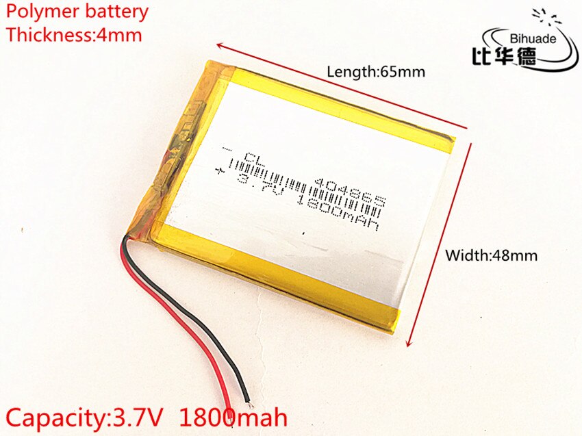 10 stks/partij 3.7 V 1800 mAh 404865 Lithium Polymeer Li-Po li ion Oplaadbare Batterij cellen Voor Mp3 MP4 MP5 GPS PSP mobiele bluetooth