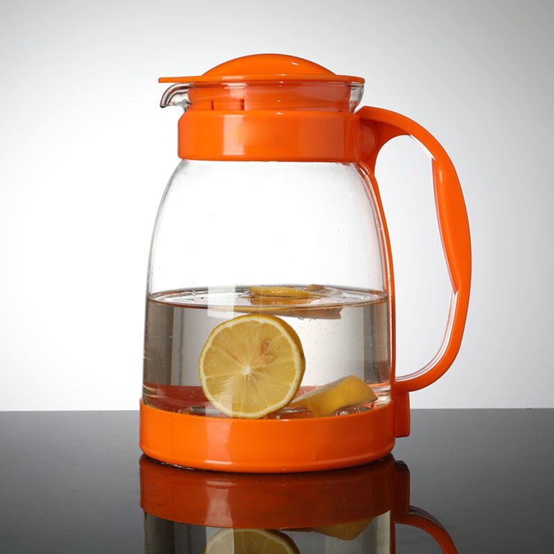 glass cup water bottle drinking glasses glass cup set glass drinkware: Orange2000ML