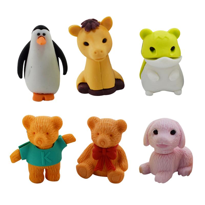 30 Pack Pencil Erasers Random Collectible Animal Erasers Novelty Realistic Puzzle Erasers for Party Favors Games Prizes Carnival