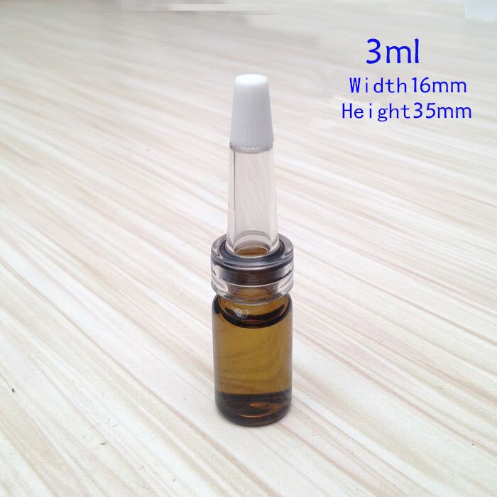 Mini klare og brune glassflasker med myk plastdråper , 1ml, 3ml, 4ml, 5ml,  idé for ompakking av væske
