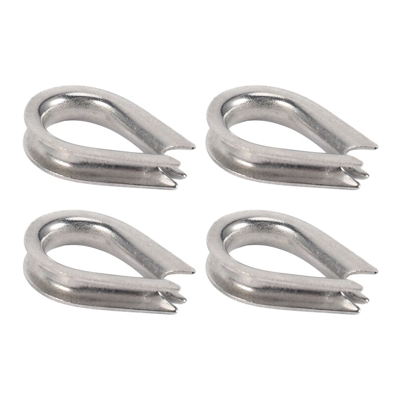 12 X Stainless Steel - 3Mm Wire Rope Loop Rope Thimbles