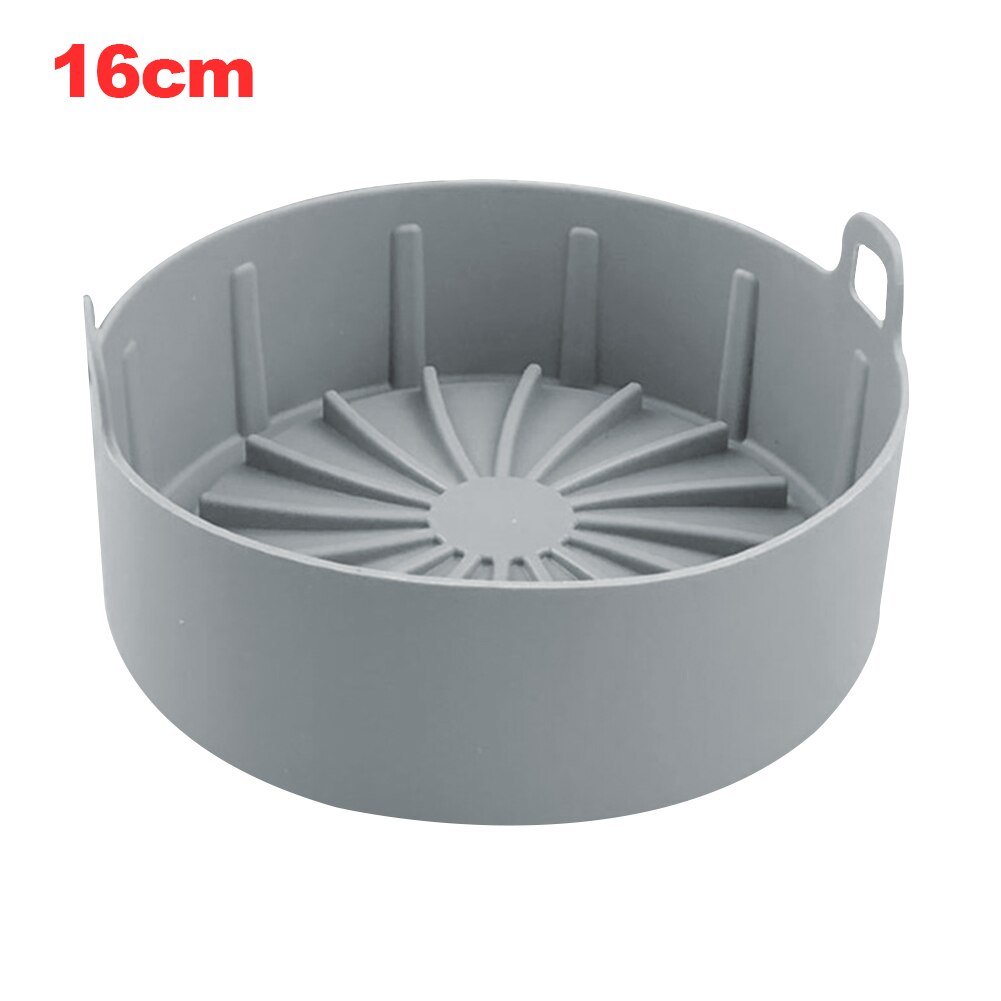 Tilbehør måtte bagning brød kage aftagelig grill pande luftfriture silikone gryde mikroovn multifunktionel kurv non-stick køkken: Grå 16cm