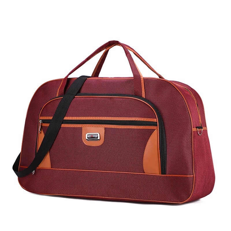 Super grande capacité sac de voyage pour femmes imperméable à l'eau hommes sacs polochon voyage Weekender nuit bagage à main grand sac à bandoulière: Red Travel bag