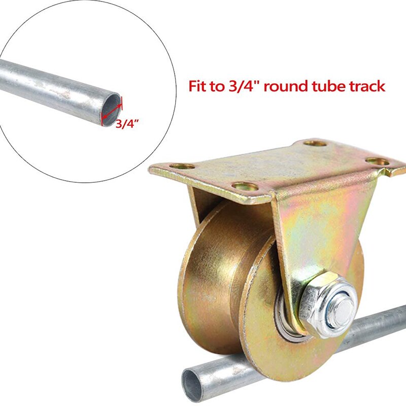 Rueda de ranura tipo U de 2 pulgadas 4 Uds. Rueda de servicio pesado para máquinas industriales de compuerta de pista invertida