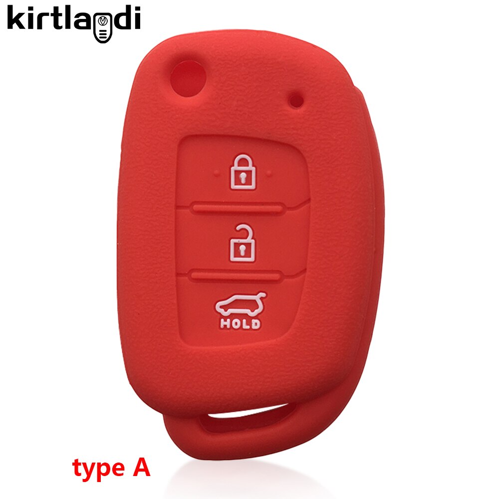 Kirtlandi – housse de protection en Silicone pour clé de voiture, pour Hyundai Solaris I10 I20 Ix25 Elantra, accessoires: type A red