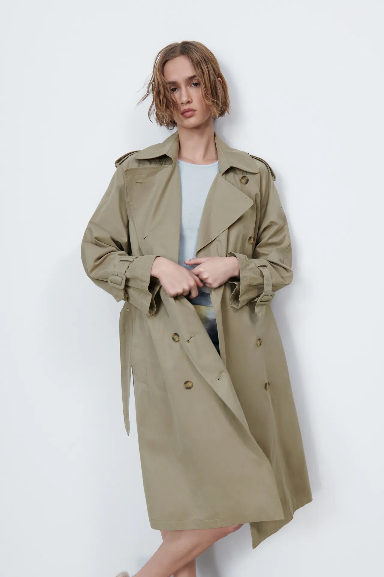Spring Long Trench Coat Women Double Breasted Slim Trench Coat Female Outwear Windbreaker