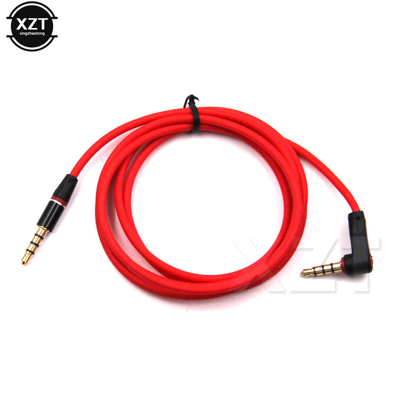 1M audiokabel lijn 3,5 mm jack naar 3,5 mm AUX 90 graden rode man op man verlengkabel snoer in auto voor MP3 MP4 computerluidspreker