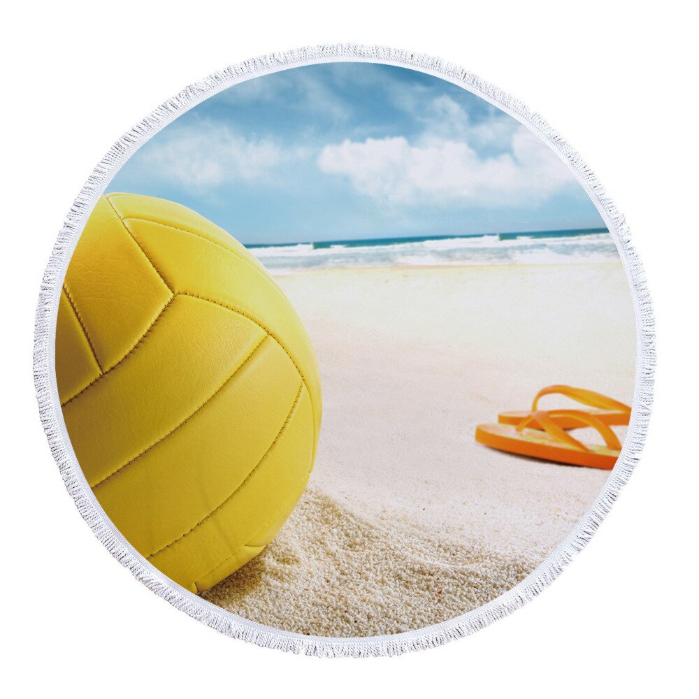 Strandpatroon zomer grote microvezel bedrukte ronde strandlakens met kwastjes kunnen worden gebruikt als badhanddoeken en omslagdoeken: 3