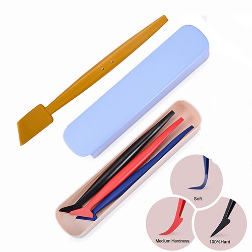 FOSHIO 4pcs Car Vinyl Film Wrap Micro Stick Magnet Squeegee Scraper Car Sticker Styling Tool Window Tint Wrapping Install Tool: Gold
