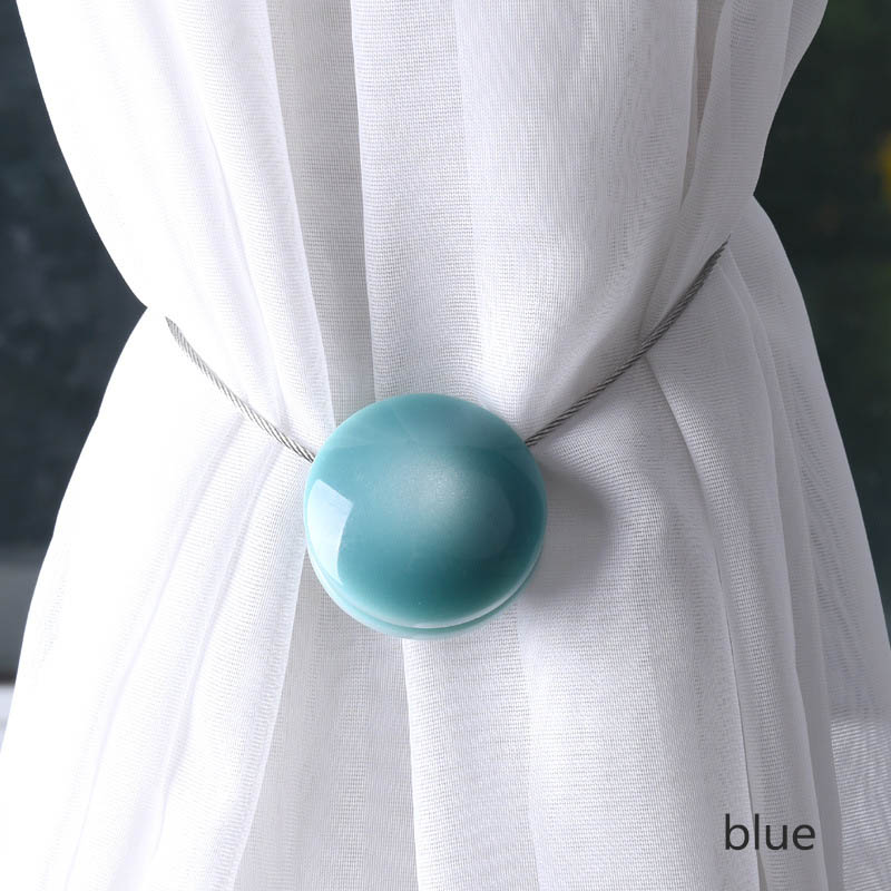 Gordijnbanden Gebonden Hars Home Decor Houder Magneet Eenvoudige Cat-eye Gespen Europese Stijl Accessoires: Blauw