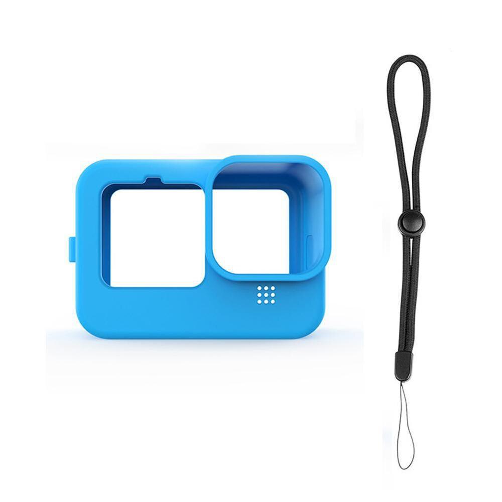 Siliconen hoesje voor gopro hero 9, zwarte beschermhoes, veiligheidshoes met polsbandje: B