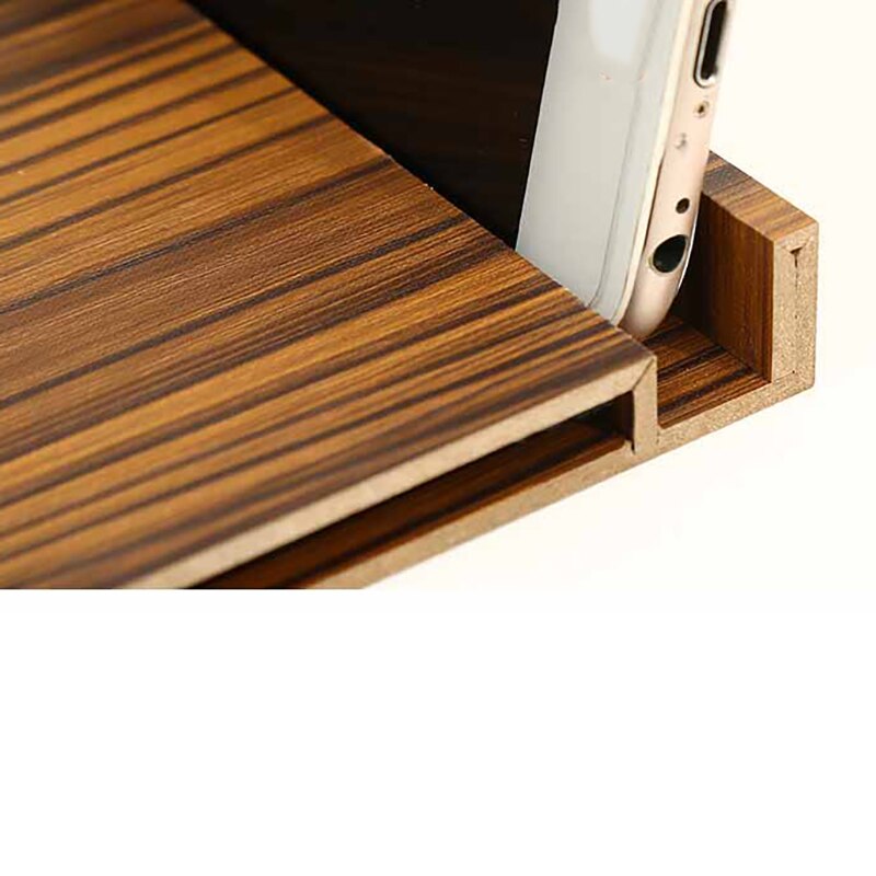 12-inch Wood Grain Screen Magnifier - HD Mobile Phone Video Amplifier with Stand