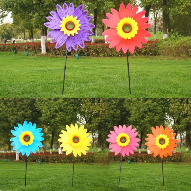 28\" Child DIY Colorful Sunflower Windmill Toy Children Outdoor Activities Toy T5EC