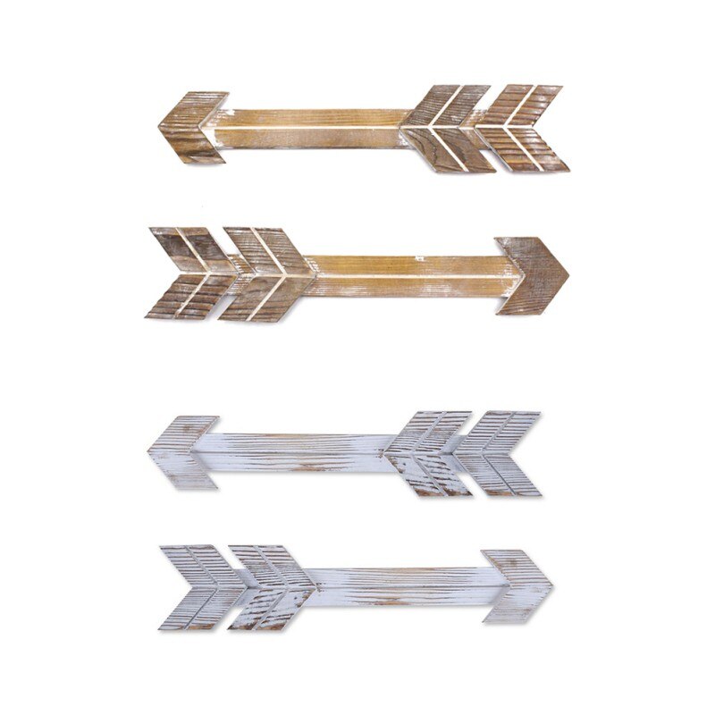 2Pcs/Set Wooden Arrow Sign Wall Decor Rustic Arrow Home Cute Decoration Farmhouse Home Wall Hanging Decor Made Of Weathered Wood
