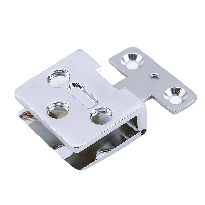 Glasdør hængsel klemmer rustfrit stål vinskab brød skab skab skab låge clip dør hængsler til 5-9mm: Hvid