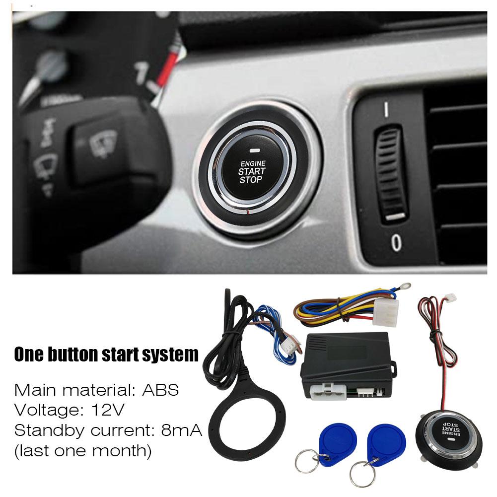 Key Less Start System Car With RFID Engine Lock 12V Anti-theft Automatically Locks Start Stop Push Button Ignition System Starte