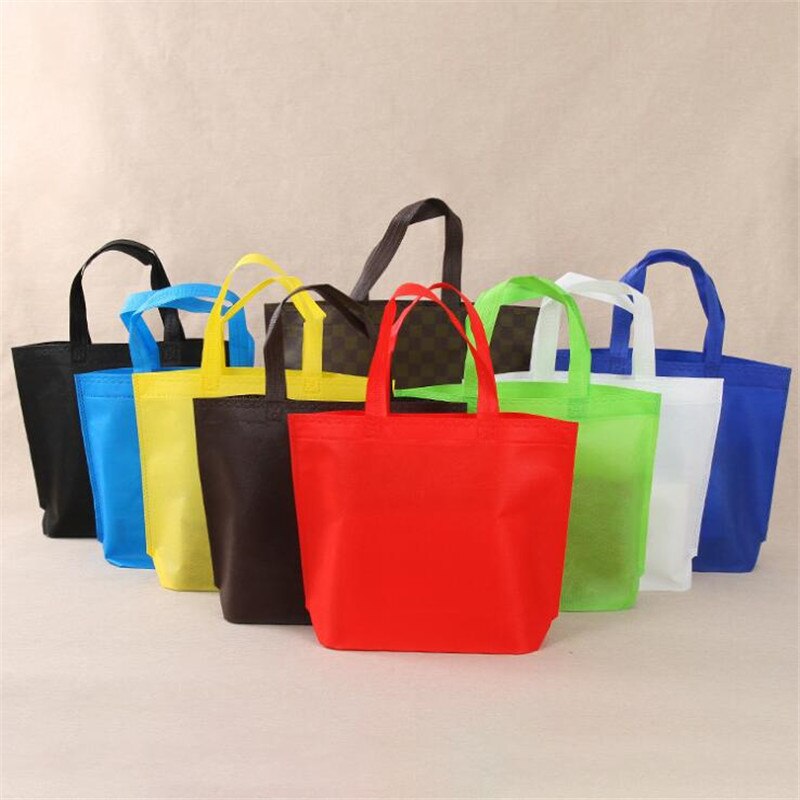 10Pcs Opvouwbare Boodschappentas Herbruikbare Tote Pouch Vrouwen Reizen Opslag Handtas Mode Schoudertas Vrouwelijke Canvas Boodschappentassen