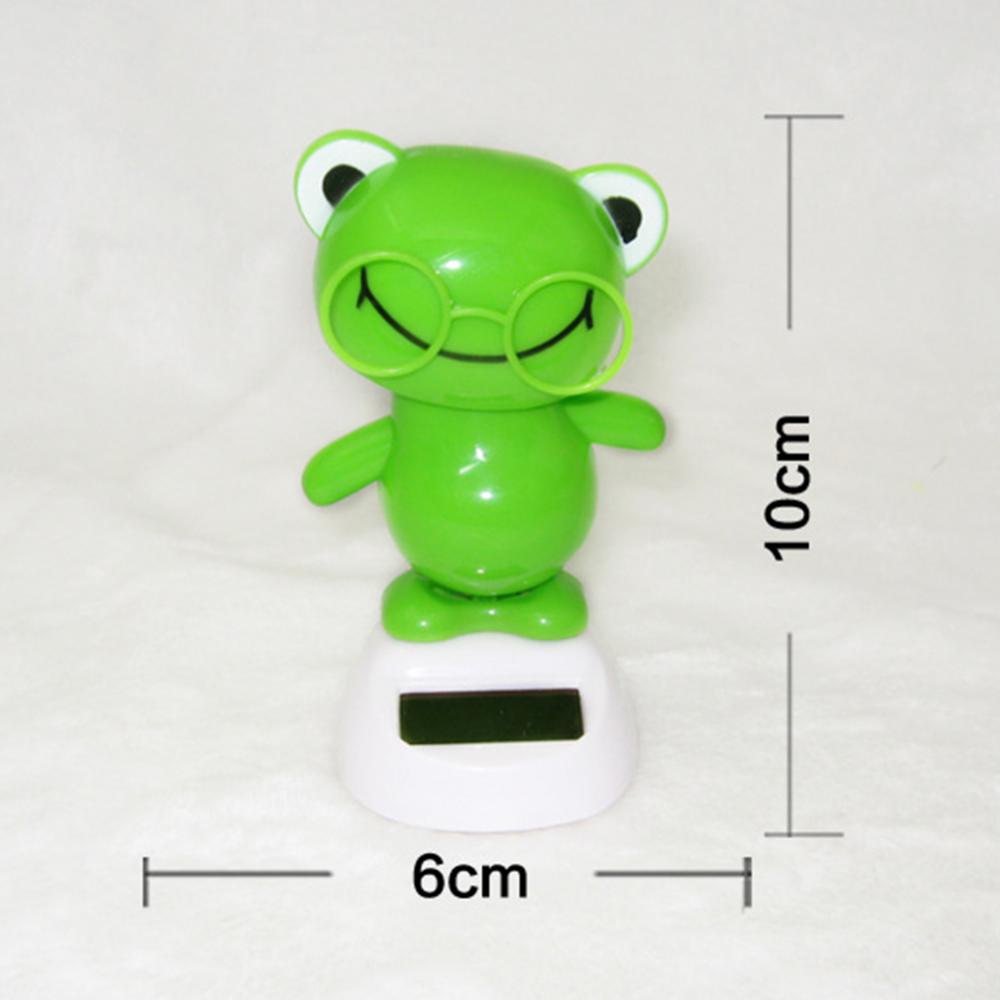 Figura Bobblehead De Rana Con Energía Solar – Cabeza Oscilante Y Brazos Que Se Mueven, Decoración Para Salpicadero, Mesa Y Hogar, Material ABS, Sin Pilas