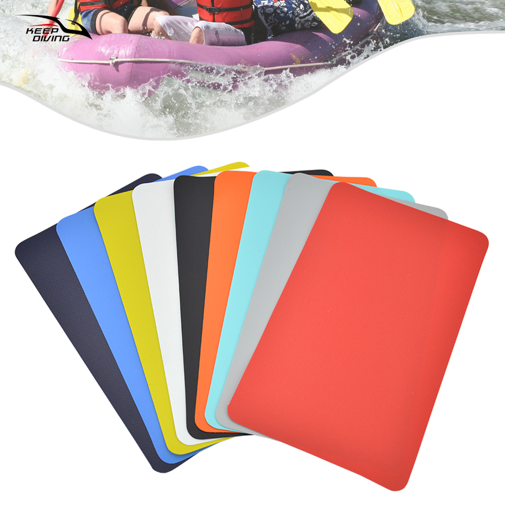 2 pezzi di barche gonfiabili patch di riparazione in PVC kayak gommone strumento patch impermeabile toppa di riparazione in PVC con foro di perdita danneggiato quadrato