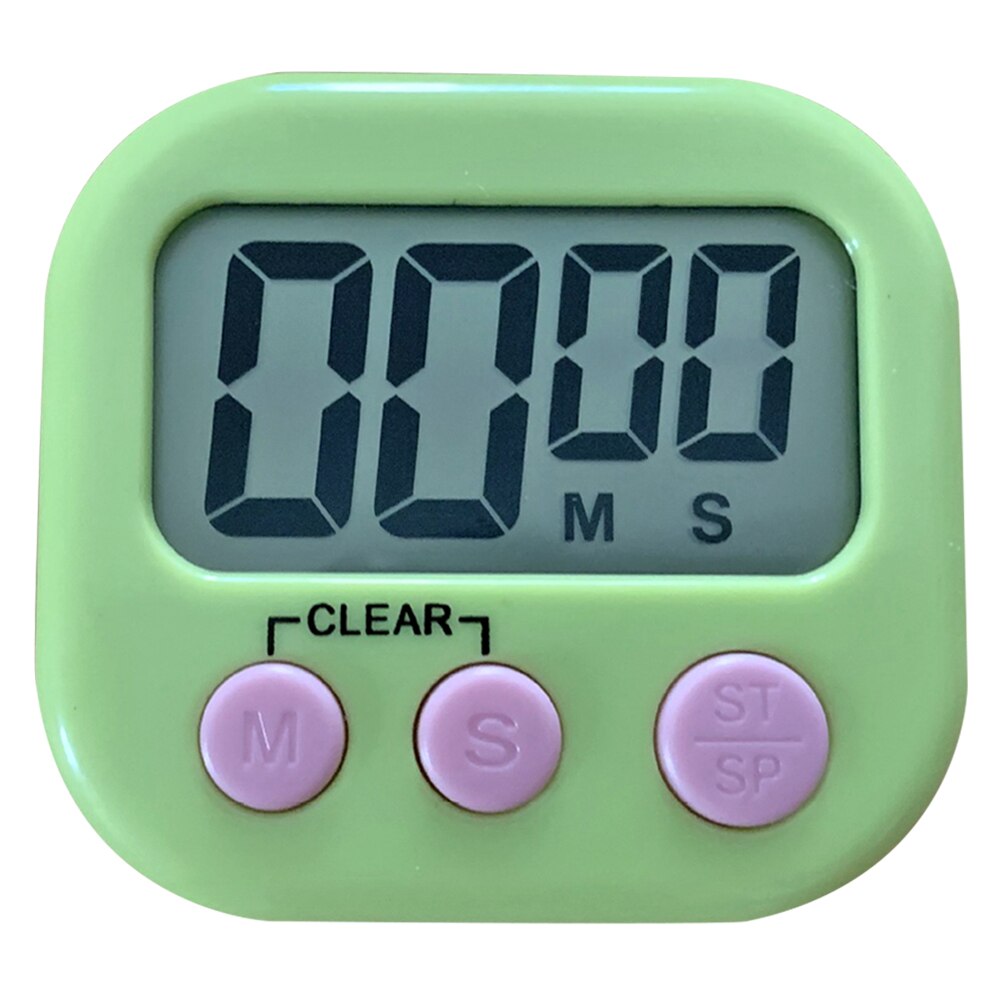 Magnetic LCD Electronic Screen Timer Cooking Digital Display Table Countdown Alarm Clock Stopwatch with Stand for Kitchen: Green