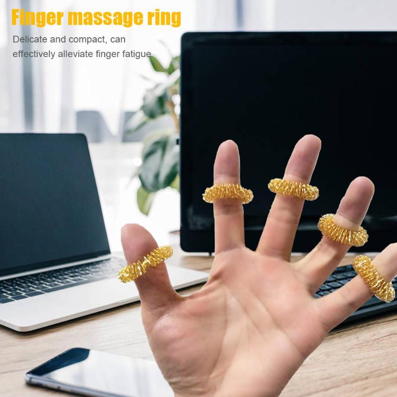 5 stuks /10 stuks ijzeren vingermassage ring acupunctuur ring hand vinger ontspanningsmassage afvallen gezondheidszorg hulpmiddelen