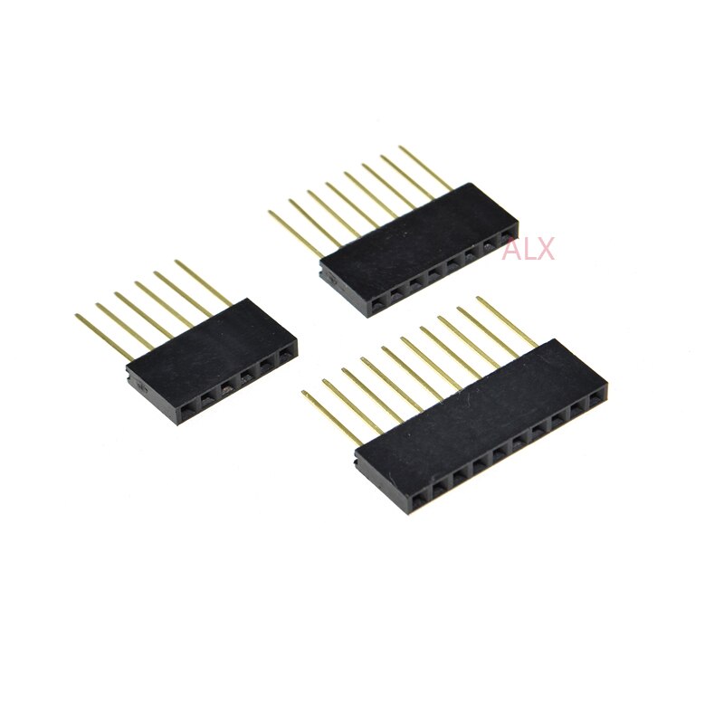 20PCS 6/8/10 PIN Single Row Straight FEMALE PIN HEADER 2.54MM PITCH pin long 11MM Strip Connector Socket 1X6 1x8 1x10 6P/8P/10P
