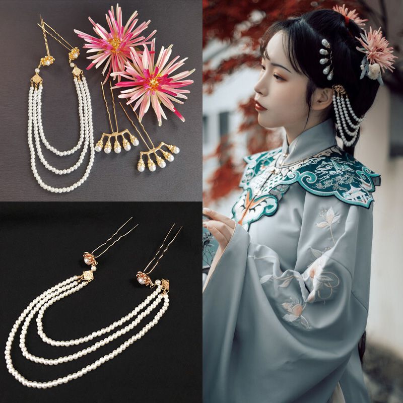 Cinese stile Hanfu fiore forcine per capelli per donne capelli clip testa gioielleria