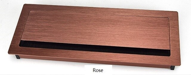 1PC Aluminum Alloy Table Desk Rectangle Wire Cable Grommet Hole Cover Outlet Port