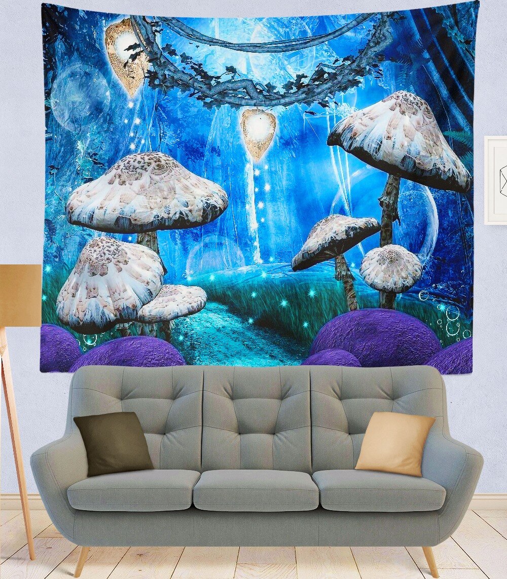 India Mandala Tapestry purple mushroom Wall Hanging Boho Decor Wall Cloth Tapestries Psychedelic Hippie Mandala Wall Carpet: 11