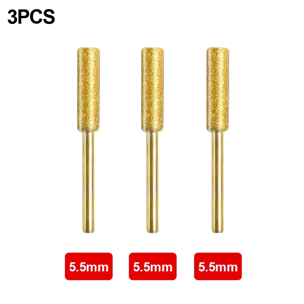 3 Stuks 4/4.8/5.5Mm Kettingzaag Slijper Diamant Cilindrische Braam Kettingzaag Slijpkop Voor Handheld Slijpmachine: Oranje