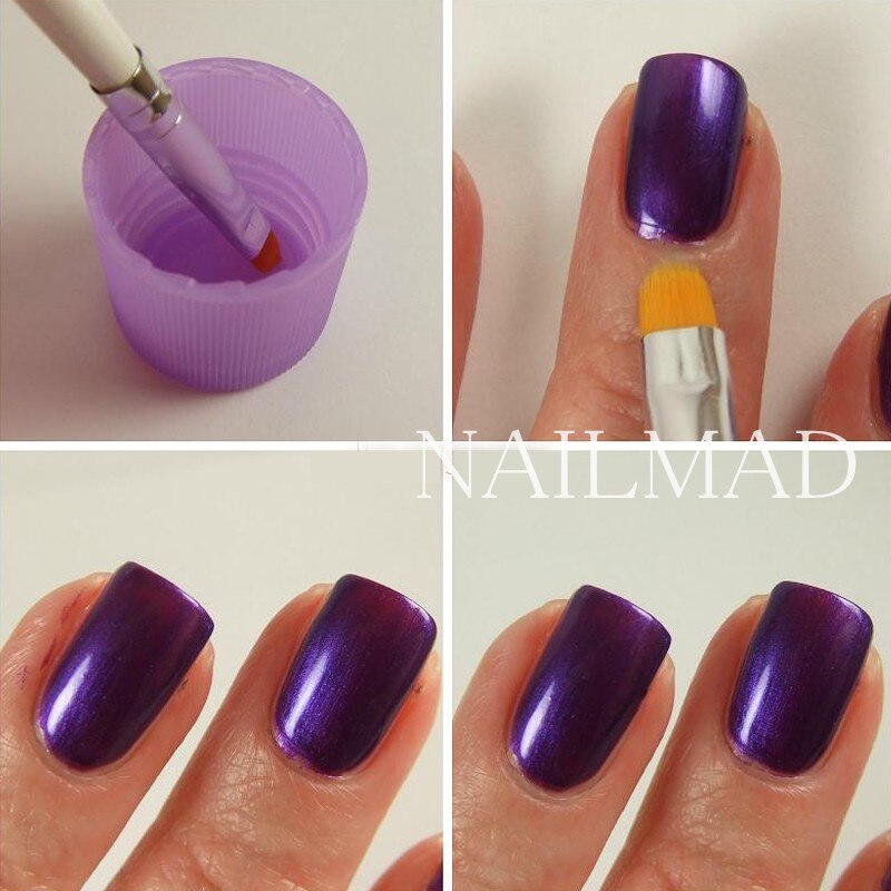 Cepillo plano para limpieza de cutículas, acrílico, herramientas para uñas, 1 unidad