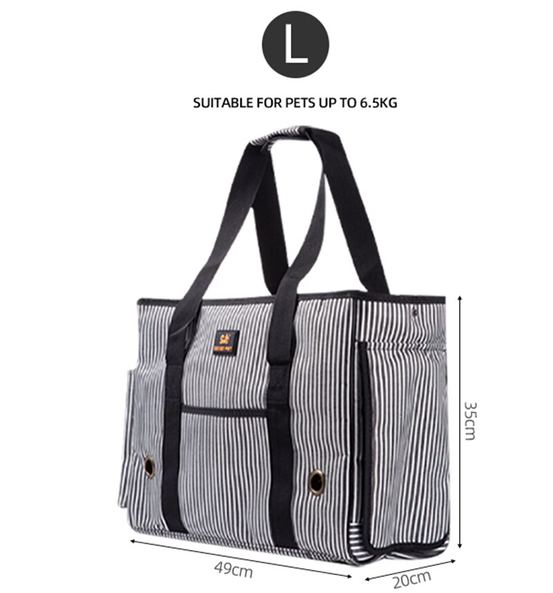 Mochila portátil suave para transportar mascotas, Bolsa de transporte para mascotas con una zona para respirar en el lateral: large