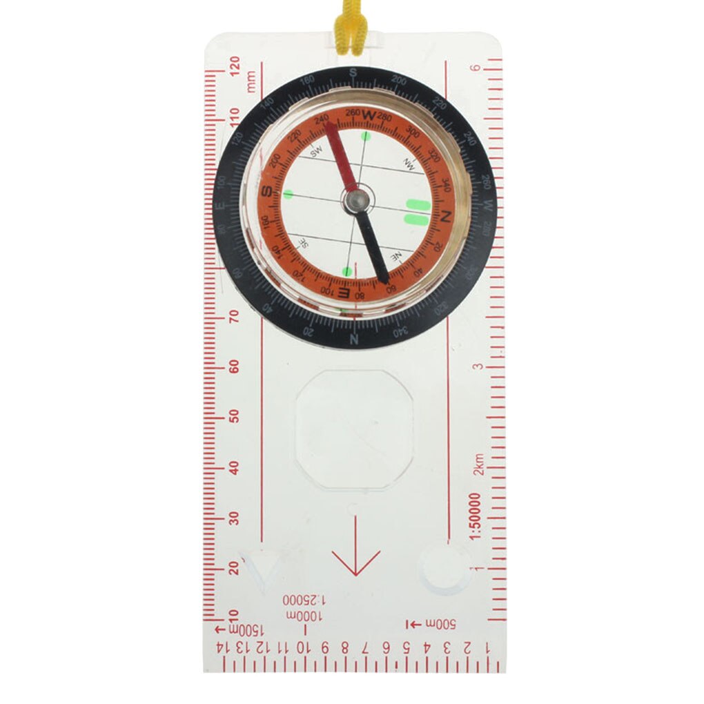 Portable Outdoor Map Reading Ruler Scouting Camping Hiking Compass Scale Ruler Outdoor Orienteering Tools