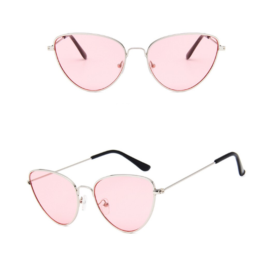 1 x aurinkolasia trendi cat eye metalli aurinkolasit retro lasit miehille ja naisille silmälasit ja asusteet juhlatarvikkeet: Vaaleanpunainen