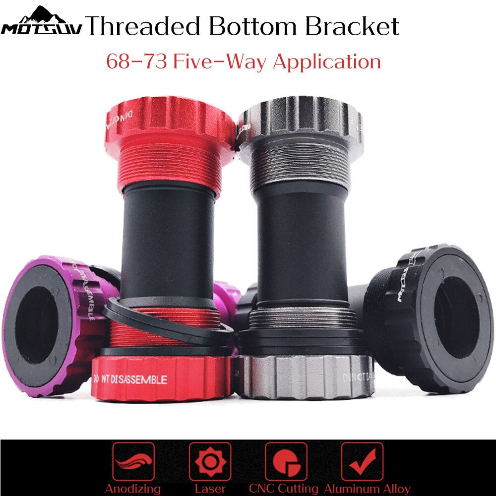 Bike Bottom Bracket Set Sealed Bearing Threaded 68 73mm BSA 68 BB 91 Shell 24mm Spline Axis MTB Road Bike Bottom Bracket
