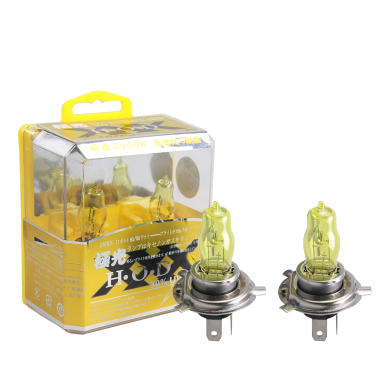 2pc H4 Car Styling 12V 100W Bulbs Super Bright 3000K Yellow Gold Light H4 100W Car Headlights Fog Lamp Light Source Parking bulb