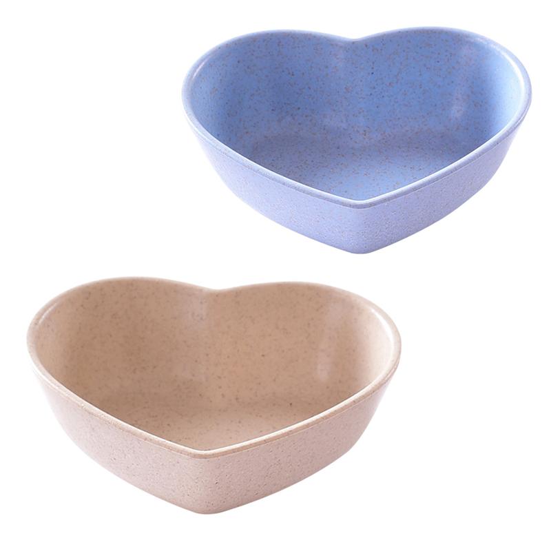 4 Uds. De platos para salsa con forma de corazón, cuencos para inmersión, paja de trigo, salsa de soja, Mini plato de vajilla, plato para condimentos para pasta, Ja