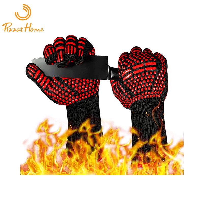 PizzAtHome Grill Wärmedämmung Handschuhe Hohe Temperatur Widerstand 800 ℃ Handschuh Backen Grill Mikrowelle Handschuhe
