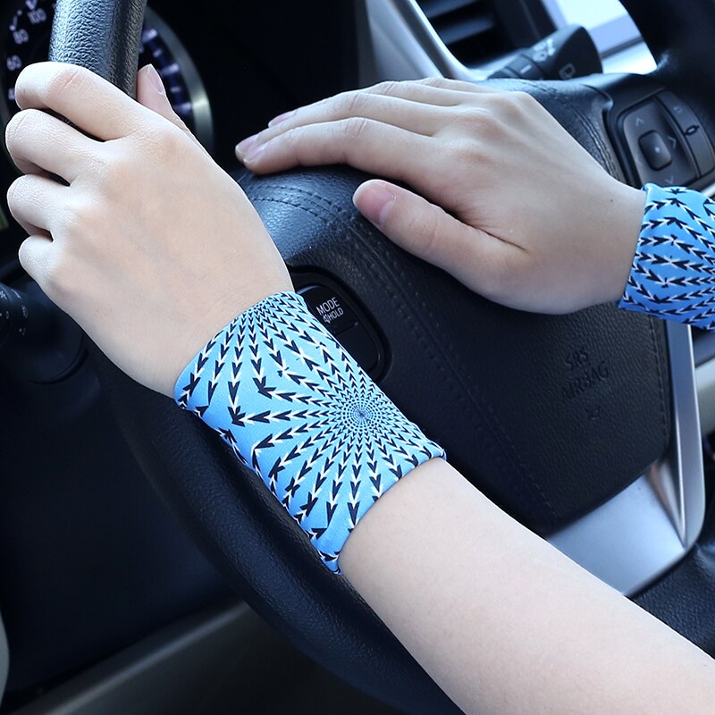 Muñequera elástica de sección delgada para hombre y mujer, guantes decorativos para correr, baloncesto, deportes, cinturón de sudor, protector solar: Sky blue 8cm