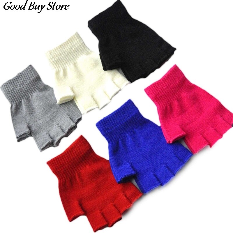 Kids Child School Knitwear Mittens Casual Cute Gloves Children Knitted Gloves Winter Autumn Fingerless Keyboard Gloves