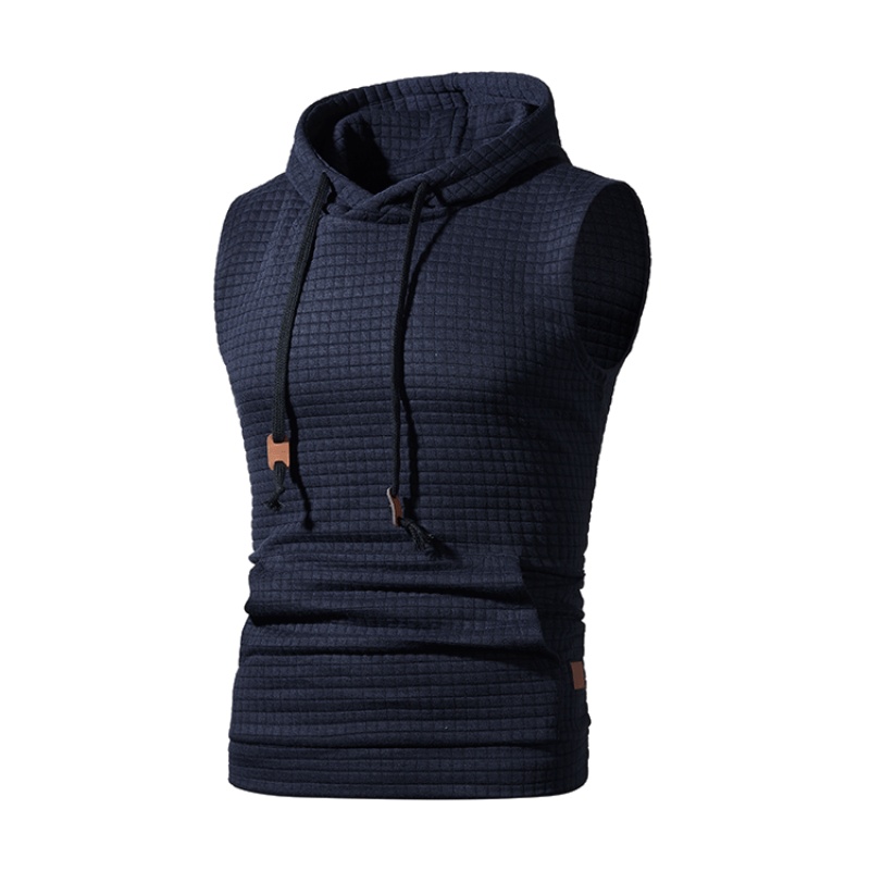 Mouwloze herenhoodies Mode Casual sweatshirt met rits en capuchon Heren bodybuilding tanktop sportief shirt vest vest gym: 4XL / Army Green