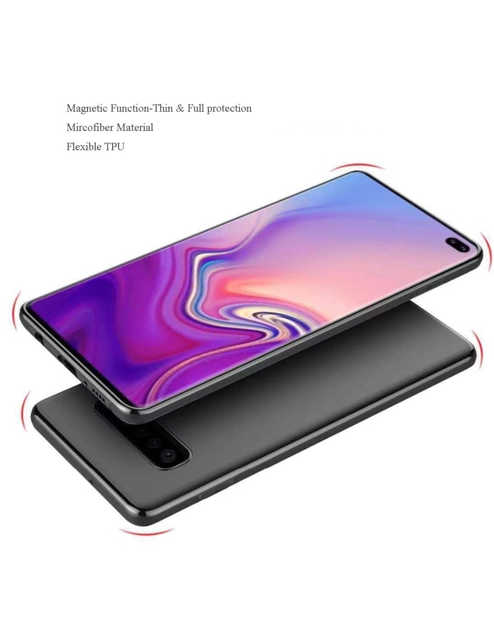 Funda magnética para coche para Samsung Galaxy S10 S10e S10 Plus TPU funda magnética de silicona para Samsung S9/s9 plus y placa de Metal