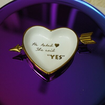 Cupidon doré flèche plat en forme de coeur/bijoux saint valentin assiette/décoration assiette à dessert 1 pc/lot