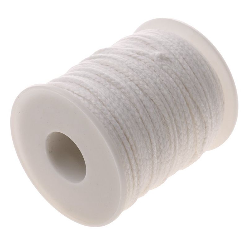 Cuerda de algodón de 61m para fabricación de velas, mecha de vela Natural trenzada, mechas para Carretes de fabricación de velas, accesorio de lámpara de aceite DIY, 1 rollo